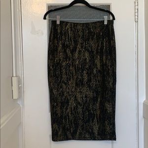 Black and Gold Pencil Skirt
